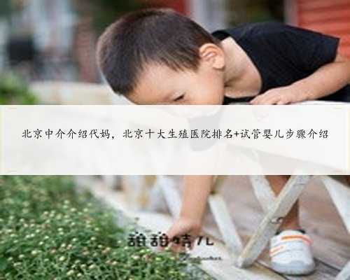 北京中介介绍代妈，北京十大生殖医院排名 试管婴儿步骤介绍