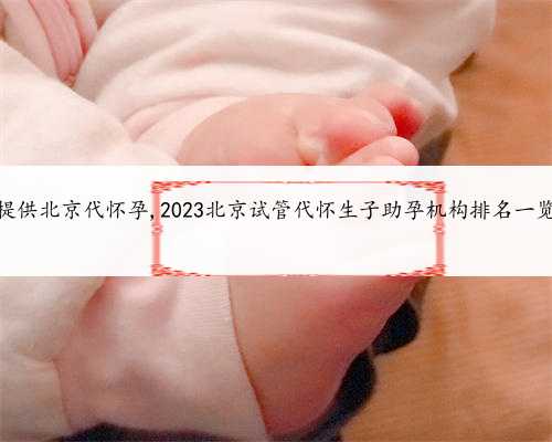 提供北京代怀孕,2023北京试管代怀生子助孕机构排名一览